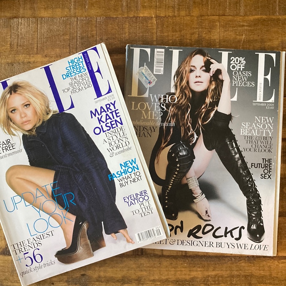 🌺3x25🌺 Vintage Y2K Elle UK Magazine lot